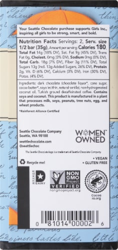 Seattle Chocolate Pike Place Espresso Dark Chocolate Truffle Candy Bar Perspective: back