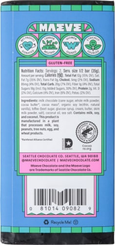 Seattle Chocolate San Juan Sea Salt Milk Chocolate Truffle Candy Bar Perspective: back