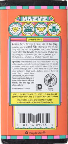 Seattle Chocolate Happy Birthday Cake Batter Milk Chocolate Truffle Candy Bar Perspective: back