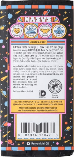 Seattle Chocolate Maeve Moon Rocks Melt Away Milk Chocolate Truffle Bar Perspective: back