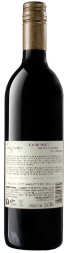 Longevity California Cabernet Sauvignon Red Wine Perspective: back