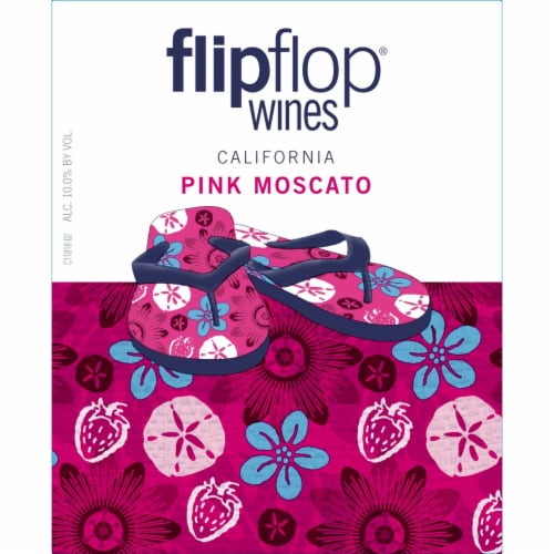 Flipflop Pink Moscato California Rose Wine Perspective: back