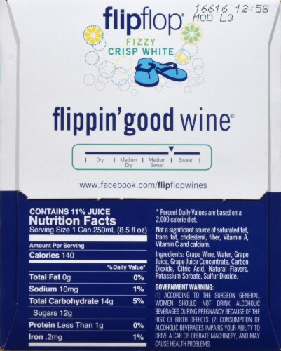 Flipflop Fizzy Crisp White Wine Spritzer Perspective: back