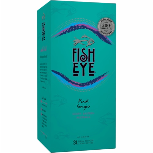 Fish Eye Pinot Grigio Australia White Wine Box Perspective: back