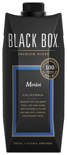 Black Box Merlot Red Wine Perspective: back