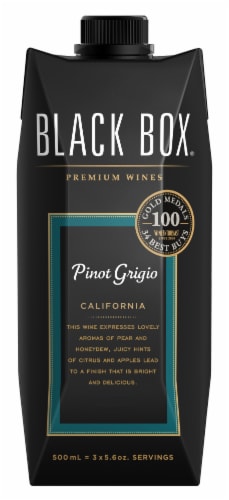 Black Box Pinot Grigio White Wine Perspective: back