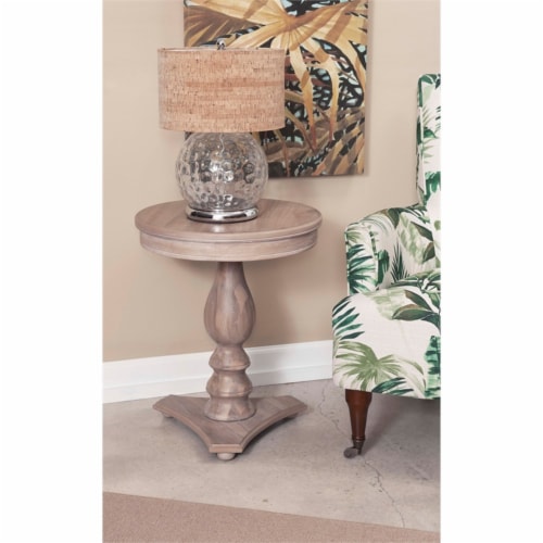 Linon Bree Wood Accent Side Table in Natural Brown Perspective: back
