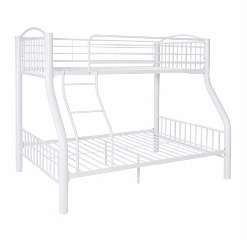 Linon Heavy Metal Twin Full Bunk Bed in White, 1 Kroger