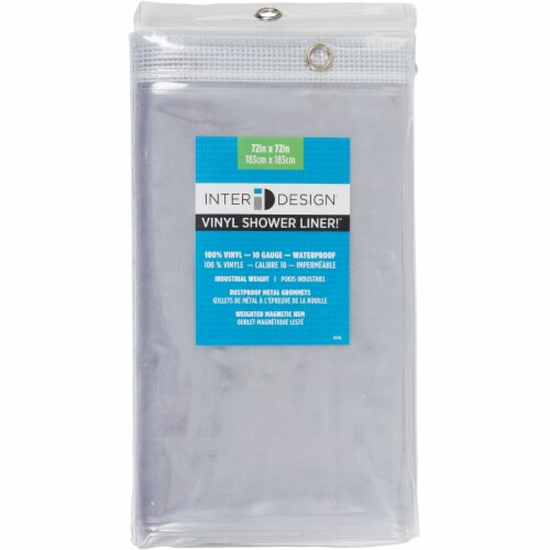 iDesign 72 In. x 72 In. Antibacterial Clear Vinyl Shower Curtain Liner 12030 Perspective: back