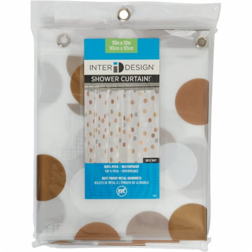 InterDesign Gilly Dot PEVA Shower Curtain - Bronze/Silver/White Perspective: back