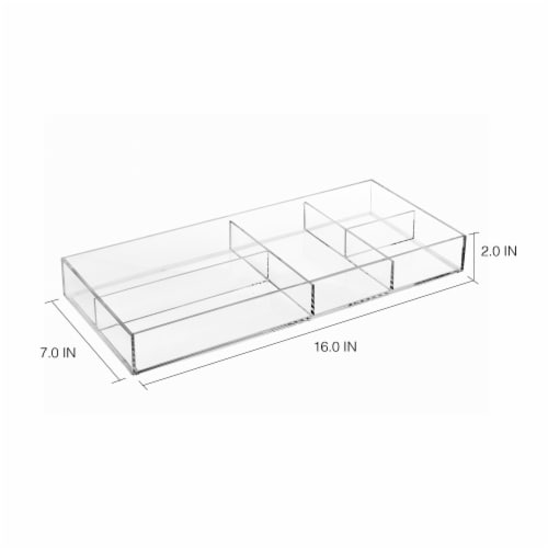 InterDesign Clear Divided Tray Perspective: back