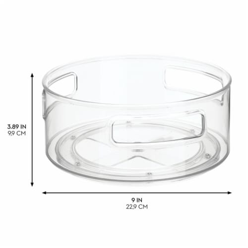 iDesign Clarity Lazy Susan Organizer With Handles - Clear Perspective: back