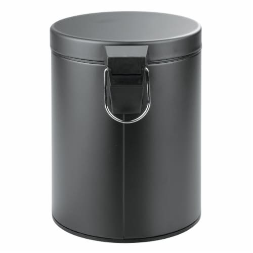 iDesign Step Waste Can with Bucket Insert - Charcoal Perspective: back