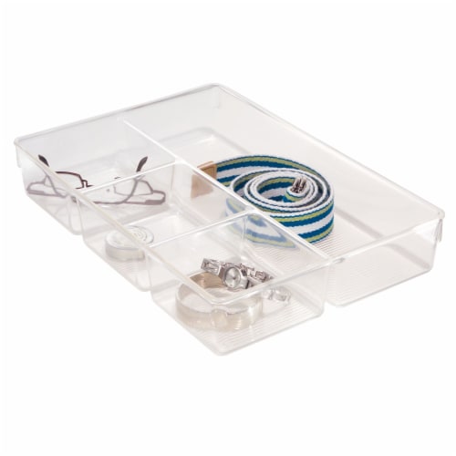 InterDesign Linus Divided Drawer Organizer - Clear Perspective: back