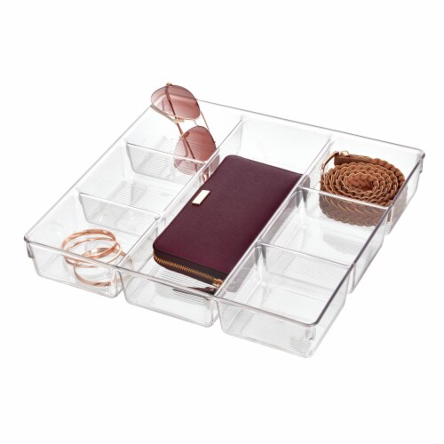 iDesign Linus Seven-Slot Drawer Organizer - Clear Perspective: back