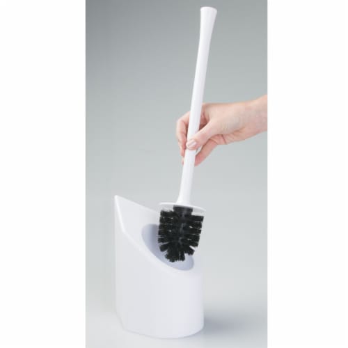 iDesign Corner Toilet Bowl Brush - White Perspective: back