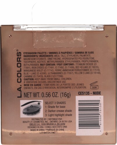 L.A. Colors Nude Color Block Eyeshadow Palette Perspective: back