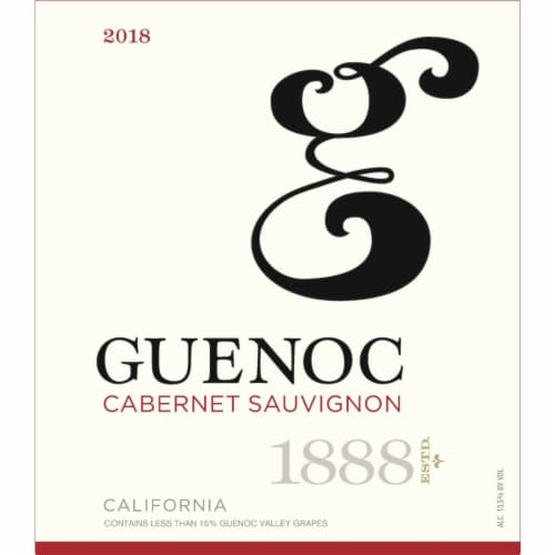 Guenoc Cabernet Sauvignon California Red Wine Perspective: back