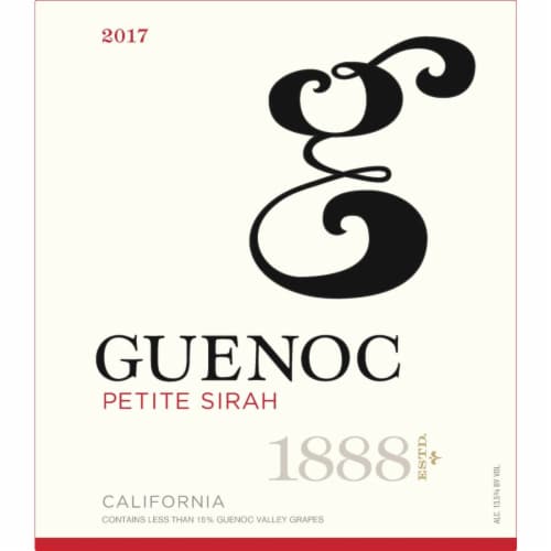 Guenoc Petite Sirah California Red Wine Perspective: back