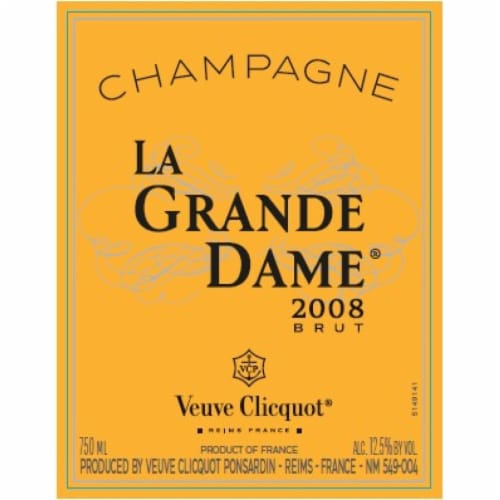 Veuve Clicquot Brut La Grande Dame France Sparkling Wine Perspective: back