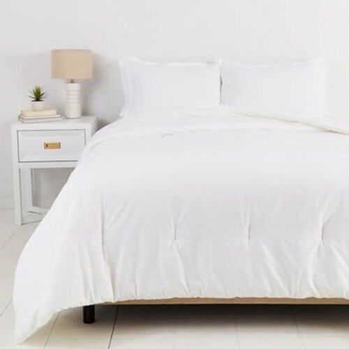 Simply Essential Garment Washed Solid Comforter Set White Full Queen Mariano s