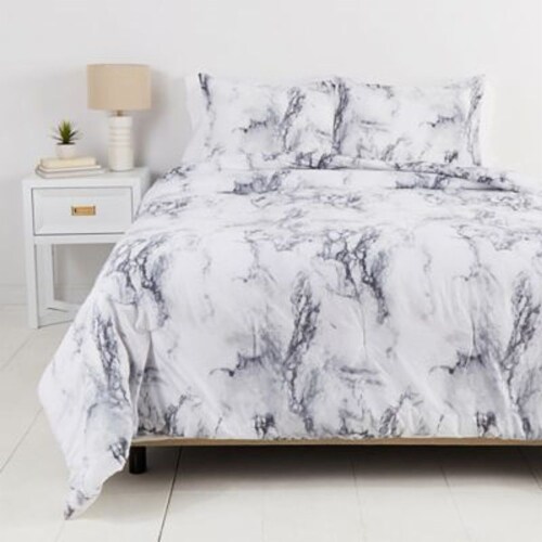 Simply Essential Garment Washed Solid Comforter Set Marble 3