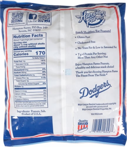 Hampton Farms® Los Angeles Dodgers™ Salted In-Shell Peanuts Perspective: back