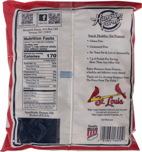 Hampton Farms® St. Louis Cardinals Salted In-Shell Peanuts Perspective: back