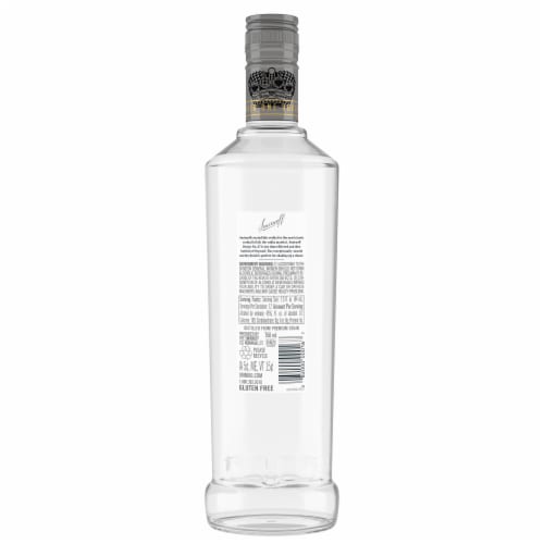 Smirnoff Silver Label Vodka Perspective: back