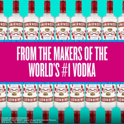 Smirnoff Raspberry (Vodka Infused With Natural Flavors) Perspective: back