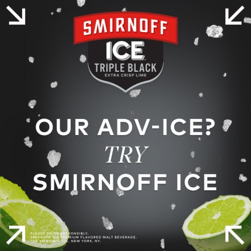 Smirnoff Ice Triple Black Flavored Hard Beverage Single Bottle 24