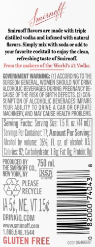 Smirnoff Grape (Vodka Infused With Natural Flavors) Perspective: back