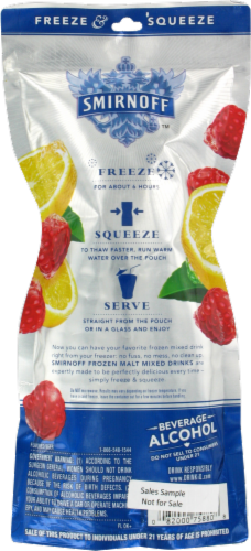 Smirnoff Blue Raspberry Lemonade Frozen Single Pouch Perspective: back
