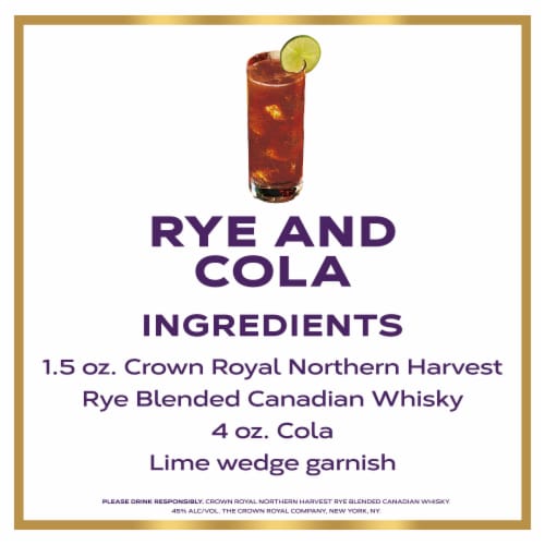 Crown Royal Whisky - Canadian Northern Harvest Rye Perspective: back
