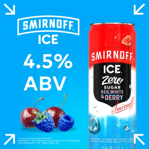 Smirnoff Ice Zero Sugar Red White & Berry Perspective: back