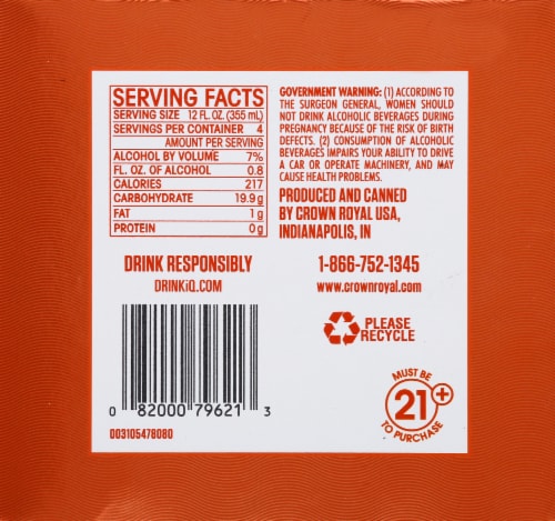 Crown Royal Peach Tea Canadian Whisky Ready to Drink Cocktail Perspective: back