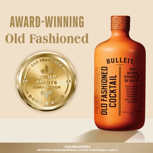 Bulleit Bourbon Old Fashioned Ready to Drink Cocktail Perspective: back