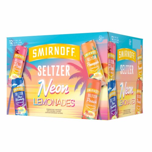 Smirnoff Seltzer Neon Lemonade Hard Seltzer Variety Pack Perspective: back