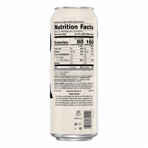 Lone River Ranch Water Original Hard Seltzer Perspective: back