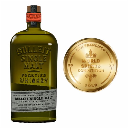 Bulleit Whiskey - American Single Malt Whiskey Perspective: back