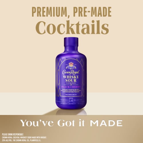 Crown Royal Whisky Sour Cocktail with Black Cherry Perspective: back
