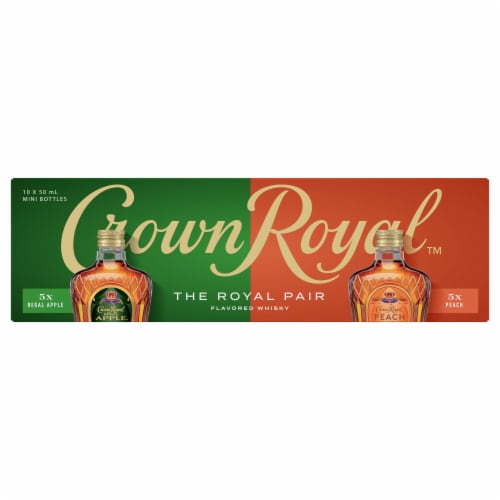 Crown Royal Regal Apple Flavored Whisky & Crown Royal Peach Flavored Whisky 50 mL 10 Pack Perspective: back