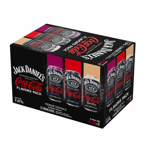Jack Daniel's® and Coca-Cola Canned Whiskey Cocktails Variety Pack Perspective: back