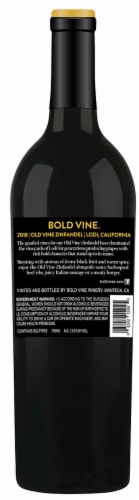 Bold Vine Zinfandel Red Wine Perspective: back