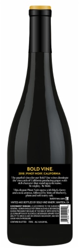 Bold Vine Pinot Noir Red Wine Perspective: back