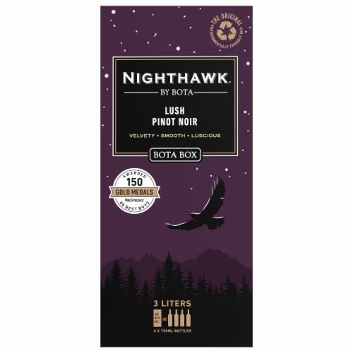 Nighthawk by Bota Lush Pinot Noir Red Wine Perspective: back