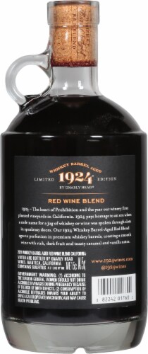 1924 Limited Edition Whiskey Barrel Red Blend Wine Perspective: back