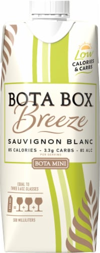 Bota Breeze Mini Sauvignon Blanc White Wine, 500mL (3 Glasses), 8.5% ABV Perspective: back