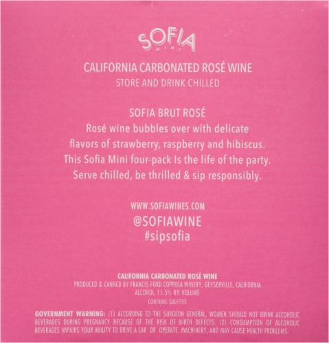 Sofia Brut Bubbly Rose Mini Cans Perspective: back
