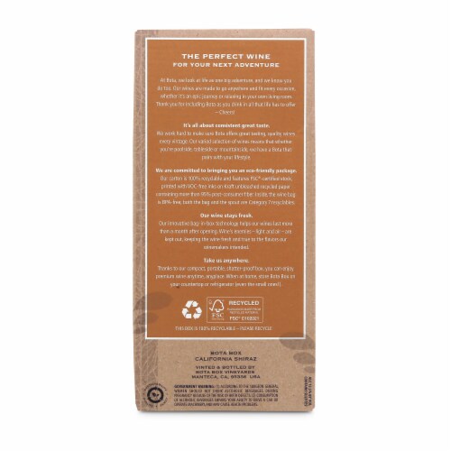 Bota Box Shiraz Red Wine California Perspective: back